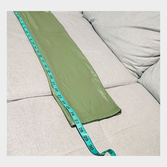 Faux Leather Pants Size XXS Petite Olive Green - Picture 9 of 11